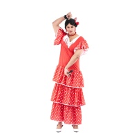 Costume da Sevillana rosso a pois per uomo