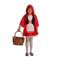 Costume Cappuccetto Rosso con mantellina e grembiule da bambina