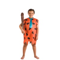 Costume cavernicolo arancione con cravatta da bambino