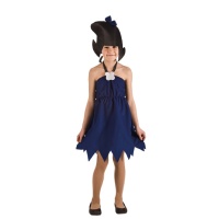 Costume cavernicolo con copricapo da bambina