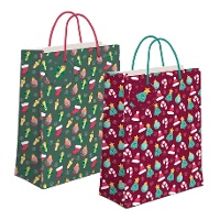 Borsa regalo di Natale 23 x 18 x 10 cm con figure - 1 unità