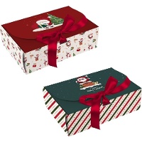 Scatola regalo natalizia assortita con Babbo Natale - 1 pezzo