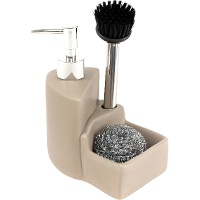 Dispensatore di sapone con spazzola e paglietta colorati - 1 unità
