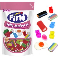 Busta assortita di caramelle gommose e liquirizia colorate - Fini Jolly jamboree - 165 gr