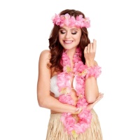 Kit hawaiano di fiori rosa