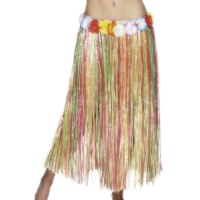 Gonna lunga hawaiana multicolore - 84 cm