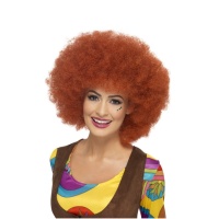 Parrucca afro rossastra