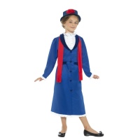 Costume governante blu da bambina