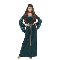 Costume verde donzella medievale da donna