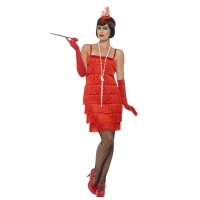 Costume charleston anni 20 con frange rosso da donna
