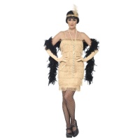 Costume charleston anni 20 con frange crema da donna