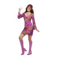 Costume Hippie Rosa