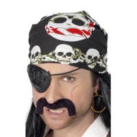 Bandana nera dei pirati con teschi
