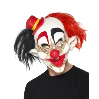 Maschera da clown con cappello e capelli