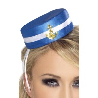 Mini cappello da marinaio blu