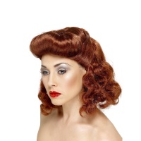 Parrucca rossa stile pin up