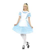 Costume azzurro Alice da donna