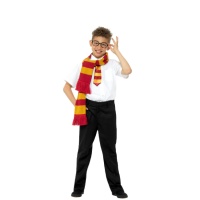 Kit da Harry mago per bambini con occhiali, sciarpa e cravatta