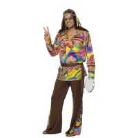 Costume hippie colorato da uomo