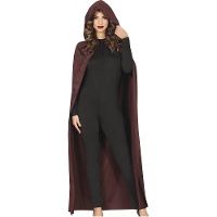 Mantello con cappuccio marrone 130 cm per adulto