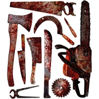 Decorazione adesiva per parete con armi di Halloween di 70 x 80 cm