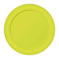 Piatti da 23 cm in cartone neon - 6 pezzi