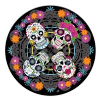 Piatti teschio Catrina 23 cm - 8 unità
