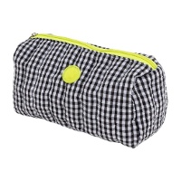 Beauty case vichy nero e bianco con cerniera fluo 18 x 11 x 8 cm