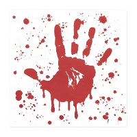 Tovaglioli con mano insanguinata 16,5 x 16,5 cm - 20 pezzi