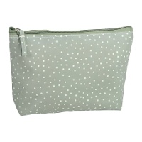 Necessaire verde con pois impermeabile da 27 x 17 x 6 cm
