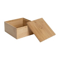 Porta dischetti in bambù quadrato con coperchio