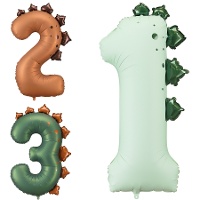 Palloncino a numero dinosauro da 92 cm - PartyDeco - 1 pezzo
