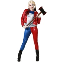 Costume da Harley cattiva rosso e blu per donna