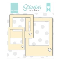 Cuore Polaroid in truciolato - Artis decor - 3 pz.