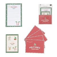 Carte con buste per Babbo Natale da elfo con adesivi