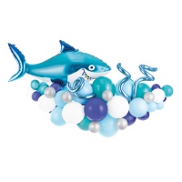 Ghirlanda di palloncini squalo - PartyDeco - 75 pezzi
