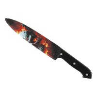 Coltello con teschio infiammato da 31 cm