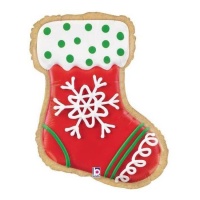 Palloncino biscotto calza di Natale da 69 cm - Grabo