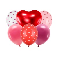 Bouquet di palloncini Be Mine Valentine - Partydeco - 6 unità