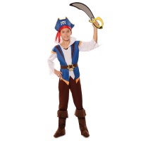 Costume pirata avventuriero blu da bambino