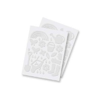 Adesivi da giardino 3D assortiti in schiuma bianca - 58 pz.