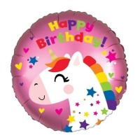 Palloncino Happy Birthday Unicorno da 43 cm - Anagram