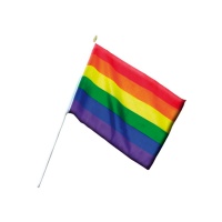 20 x 15 cm bandiera arcobaleno con bastone