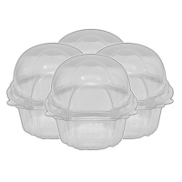 Scatola per cupcake in plastica con coperchio 9 x 9 x 7 cm - Pastkolor - 12 unità