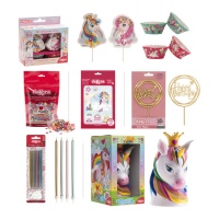 Confezione per feste di compleanno con unicorno - Dekora - 6 prodotti