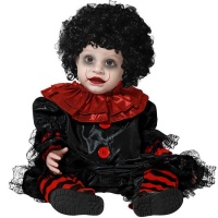 Costume da pagliaccio nero e rosso per bambini