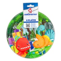 Piatti da collezione Dino Party 18 cm - 8 pz.