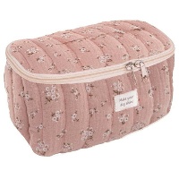Beauty case rosa con fiori 20 x 12 x 12 cm