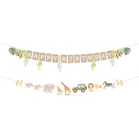 Ghirlanda Happy Birthday Safari mix 1,80 m
