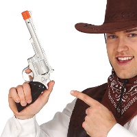Pistola da cowboy argento - 29 cm